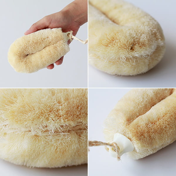 亀の子たわしの「ボディたわし」（とてもやわらか）／健康たわしサトオさん（麻）