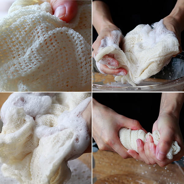 亀の子たわしの「麻ボディタオル」かため