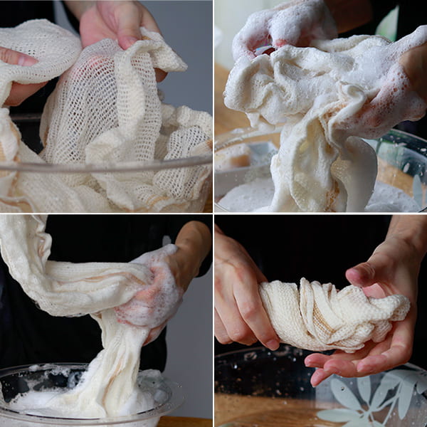 亀の子たわしの「麻ボディタオル」とくにかため