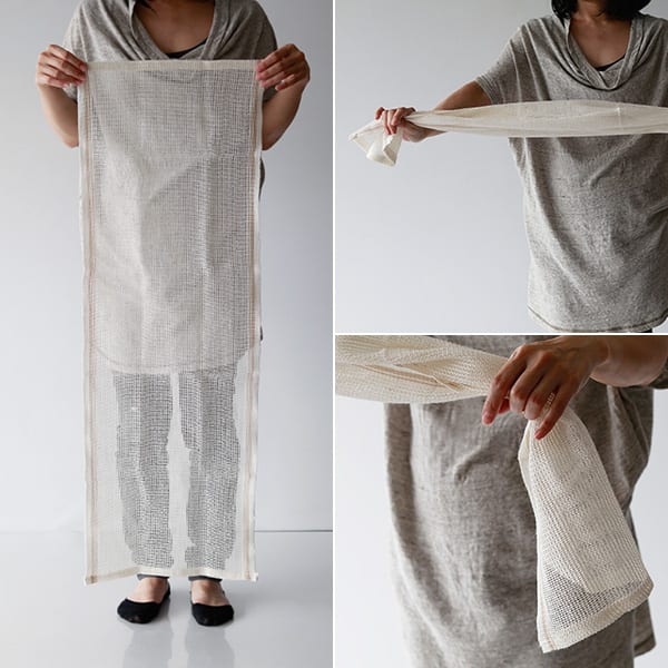 亀の子たわしの「麻ボディタオル」とくにかため